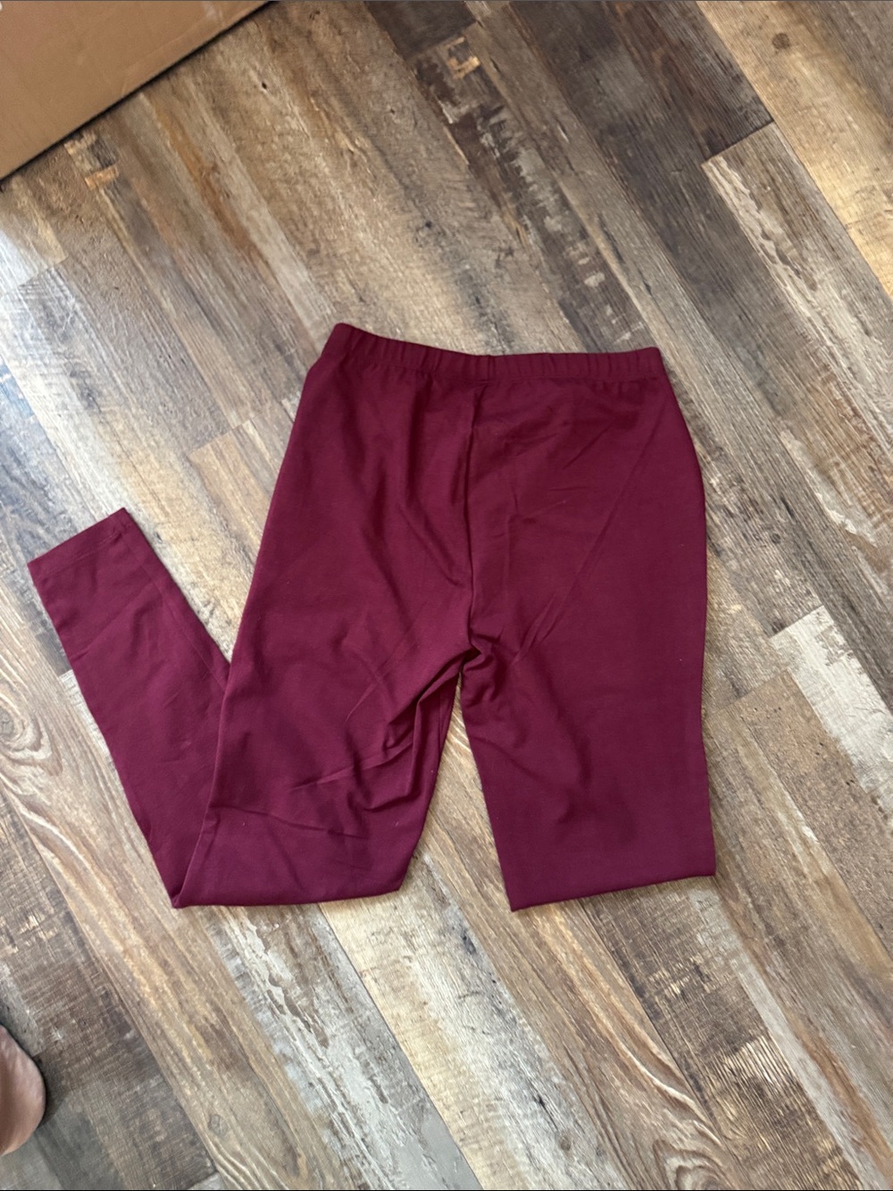 Zenana Outfitters Burgundy Kids Leggings - Picture 3 of 3